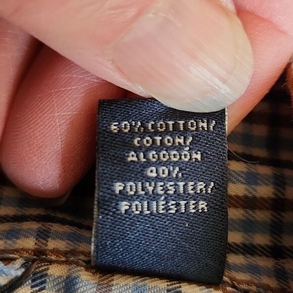 5/$15 Arrow men's XXL (18-18 1/2) plaid button-down dress shirt - Picture 6 of 8